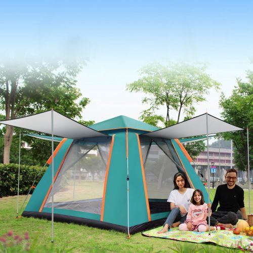 4-5 Person Camping Tent Outdoor Foldable Waterproof Tent with 2 Mosquito Nets Windows Carrying Bag for Hiking Climbing Adventure Fishing 4-5 Person Camping Tent Outdoor Foldable Waterproof Tent with 2 Mosquito Nets Windows Carrying Bag for Hiking Climbing Adventure Fishing