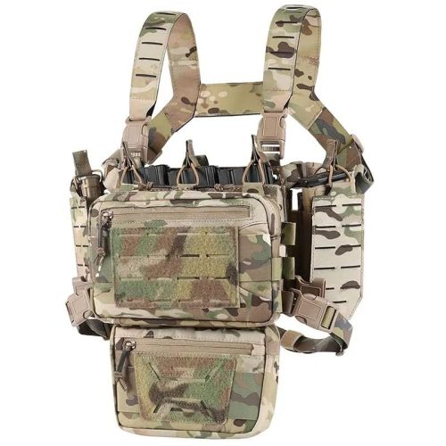 Chest Rig-Tactical Chest Rig Molle Modular Micro Fight Chest Rigs Adjustable&Detachable with 5.56/7.62 Magazine Pouch Chest Rig-Tactical Chest Rig Molle Modular Micro Fight Chest Rigs Adjustable&Detachable with 5.56/7.62 Magazine Pouch