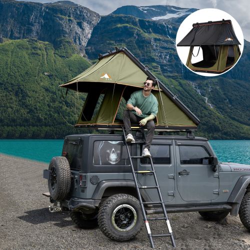 Adventurer Rooftop Tent Hardshell with Luggage Racks&Replaceable Rain Flies, Truck Bed Tent for Camping, Pop Up Overland Roof Top Tents for Truck Jeep Adventurer Rooftop Tent Hardshell with Luggage Racks&Replaceable Rain Flies, Truck Bed Tent for Camping, Pop Up Overland Roof Top Tents for Truck Jeep